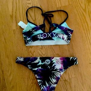 Bikini, Size US S, Used, Turquoise and purple white and pink